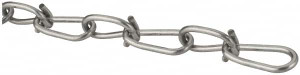 Made in USA 0.105" Diam Steel Double Loop Chain 155 Lb Load Limit, #1, Zinc Plated Finish, 1.54" Inside Length 15025 - 67775866