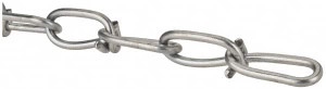 Made in USA 0.135" Diam Steel Double Loop Chain 256 Lb Load Limit, #2/0, Zinc Plated Finish, 2.17" Inside Length 17022 - 67775908