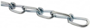 Made in USA 0.162" Diam Steel Double Loop Chain 365 Lb Load Limit, #4/0, Zinc Plated Finish, 2.19" Inside Length 19022 - 67775940