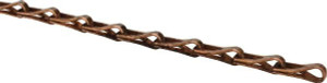 Made in USA 0.035" Diam Steel Sash Chain 75 Lb Load Limit, #8, Copper Dipped Finish 55028 - 67777508