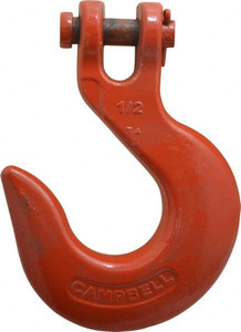 Campbell 1/2 Inch Chain Diameter, Grade 80 Clevis Hook 13,000 Lbs. Load Capacity, 5/08 Inch Inside Diameter, 9/16 Inch Pin Diameter, 1-3/4 Inch Hook Throat 4403715 - 67782565