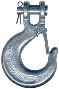 CM 5/16 Inch Chain Diameter, Grade 43 Clevis Hook 3,900 Lbs. Load Capacity, 0.42 Inch Inside Diameter, 0.38 Inch Pin Diameter, 0.77 Inch Hook Throat, 4.13 Inch Overall Length, 2.72 Inch Hook Width 66273 - 41062530