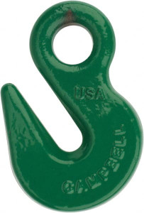 Campbell 8,800 Lb Capacity, Chain Grade 100, Alloy Steel Eye Hook 1/2" Hook Throat, 2.41" Reach, 3/4" Eye ID, 3/8" Chain Diam, 4" OAL 5624615 - 67780940