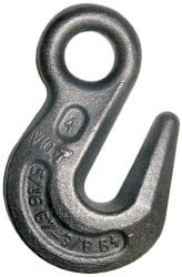 CM 6,600 Lb Capacity, Chain Grade 70, Steel Eye Hook 0.51" Hook Throat, 2.46" Reach, 0.68" Eye ID, 3/8" Chain Diam, 4.03" OAL, Self-Colored 71397 - 64612476