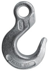 CM 13,000 Lb Capacity, Chain Grade 43, Steel Eye Hook 1.69" Hook Throat, 5.11" Reach, 1.28" Eye ID, 5/8" Chain Diam, 7.41" OAL, Heat Treated 75693 - 64612492