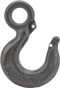 CM Chain Grade 100, 4,300 Lbs. Load Limit Eye Rigging Hook 0.97 Inch Hook Throat, 3.66 Inch Reach, 0.88 Inch Eye Inside Diameter, 9/32 Inch Chain Diameter, 5.04 Inch Overall Length, 0.44 Inch Eye Thickness M7403A - 64613037