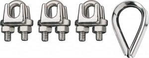Ronstan 1/4" Wire Rope Thimble Clip Kit 316 Stainless Steel, Electropolished ID003404-6 - 73525594