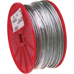 Campbell 250 ft. Long, 1/4" x 1/4" Diam, Wire 1,400 Lb Breaking Strength, 7 x 19, Uncoated Coating 7000827 - 04130548