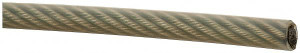 Loos & Co. 3/8" x 1/4" Diam, Aircraft Cable 7,000 Lb Breaking Strength, Material Grade Carbon Steel, 7 x 19 Strand Core, Nylon Coating GF2507903 - 43749340