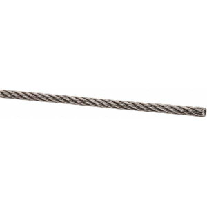 Value Collection 1 ft. Long, 3/32" Diam, Aircraft Cable 700 Lb Breaking Strength, Material Grade 316, 7 x 7 Strand Core WS-MH-WIRE-159 - 43749191