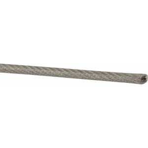 Value Collection 1/8" x 3/32" Diam, Aircraft Cable 920 Lb Breaking Strength, 7 x 7 Strand Core, Vinyl Coating WS-MH-WIRE-130 - 45700762