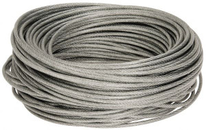 Value Collection 3/32" x 1/16" Diam, Aircraft Cable 480 Lb Breaking Strength, 7 x 7 Strand Core, Vinyl Coating, 100 ft. Roll WS-MH-WIRE-122 - 45700846