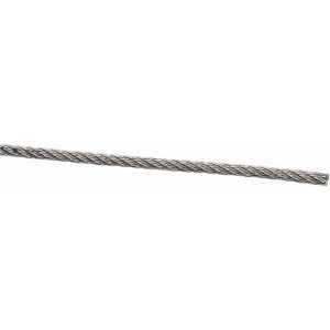 Value Collection 1/16" Diam, Aircraft Cable 480 Lb Breaking Strength, 7 x 7 Strand Core WS-MH-WIRE-107 - 45700994
