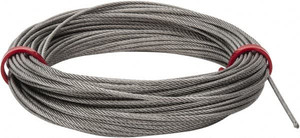 Value Collection 1/16" Diam, Aircraft Cable 480 Lb Breaking Strength, 7 x 7 Strand Core, 50 ft. Roll WS-MH-WIRE-103 - 45701034