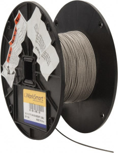 Value Collection 1/16" Diam, Aircraft Cable 500 Lb Breaking Strength, 1 x 19 Single Strand, 50 ft. Roll WS-MH-WIRE-089 - 45701174