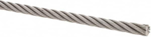 Value Collection 3/8" Diam, Steel Wire Rope 11,800 Lb Breaking Strength, 6 x 19 IWRC WS-MH-WIRE-064 - 45701430