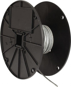 Value Collection 1/8" Diam, Galvanized Steel Wire Rope 2,000 Lb Breaking Strength, 7 x 19 Strand Core, 50 ft. Roll WS-MH-WIRE-041 - 45701661