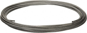 Value Collection 1/4" Diam, Galvanized Steel Wire Rope 7,000 Lb Breaking Strength, 7 x 19 Strand Core, 100 ft. Roll WS-MH-WIRE-038 - 45701695