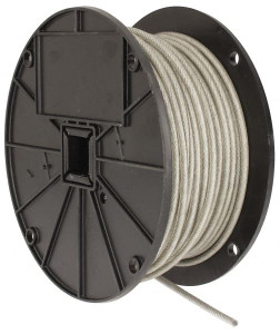 Value Collection 3/16" x 3/32" Diam, Aircraft Cable 920 Lb Breaking Strength, 7 x 7 Strand Core, Vinyl Coating, 200 ft. Roll WS-MH-WIRE-133 - 89489298