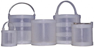 Made in USA Round Polypropylene Dipping Basket 1/8" Perforation, 6" Wide MSC0618P - 03754009