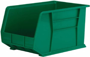 Akro-Mils 11" Wide x 18" Deep x 10" High Hopper Stacking Bin Green, Polymer, 60 Lb Capacity 30260GREEN - 42729301