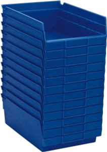 Akro-Mils 8-3/8" Wide x 11-5/8" Deep x 4" High Hopper Shelf Bin Blue, Plastic 30150 BLUE - 89827158