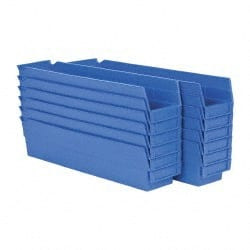 Akro-Mils 4-1/8" Wide x 17-7/8" Deep x 4" High Hopper Shelf Bin Blue, Plastic 30128 BLUE - 89827190