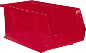 Durham 8-1/4" Wide x 14-5/8" Deep x 7" High Hang & Stack Bin Red, Plastic, 60 Lb Capacity PB30240-17 - 33657974