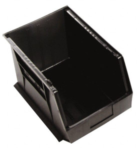 Quantum Storage Systems 11" Wide x 16" Deep x 8" High Hopper Stacking Bin Black, Polypropylene, 75 Lb Capacity QUS 255CON - 00142992