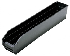 Quantum Storage Systems 4-1/8" Wide x 23-5/8" Deep x 4" High Hopper Shelf Bin Black, Polypropylene QSB 105CON - 00647123