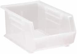 Quantum Storage Systems 8-1/4" Wide x 13-5/8" Deep x 6" High Hopper Stacking Bin Clear, Polypropylene, 60 Lb Capacity QUS241CL - 58662701