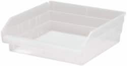 Quantum Storage Systems 11-1/8" Wide x 11-5/8" Deep x 4" High Hopper Shelf Bin Clear, Polypropylene, 30 Lb Capacity QSB109CL - 58662917