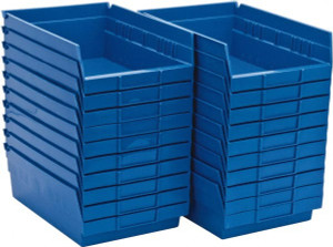 Quantum Storage Systems 8-3/8" Wide x 11-5/8" Deep x 4" High Hopper Shelf Bin Blue, Polypropylene, 50 Lb Capacity QSB 107BL - 73087462