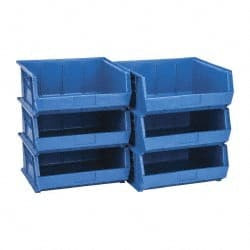 Quantum Storage Systems 16-1/2" Wide x 14-3/4" Deep x 7" High Hopper Stacking Bin Blue, Polypropylene, 75 Lb Capacity QUS250BL - 73088221