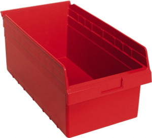 Quantum Storage Systems 11-1/8" Wide x 17-7/8" Deep x 8" High Hopper Shelf Bin Red, Polypropylene QSB810RD - 91531350