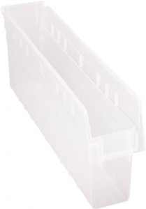 Quantum Storage Systems 4-3/8" Wide x 23-5/8" Deep x 8" High Hopper Shelf Bin Clear, Polypropylene QSB805CL - 91531459 Quantum Storage Systems 4-3/8" Wide x 23-5/8" Deep x 8" High Hopper Shelf Bin Clear, Polypropylene QSB805CL - 91531459