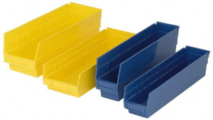 Quantum Storage Systems 8-3/8" Wide x 23-5/8" Deep x 6" High Hopper Shelf Bin Yellow, Polypropylene, 50 Lb Capacity QSB214YW - 91825844