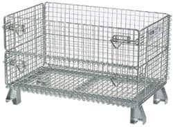 Nashville Wire 32" Long x 20" Wide x 16" High Steel Basket-Style Bulk Folding Wire Mesh Container 1,000 Lb. Load Capacity JR1 - 04835260