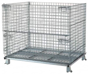 Nashville Wire 48" Long x 40" Wide x 36" High Steel Basket-Style Bulk Folding Wire Stackable Container 4,000 Lb. Load Capacity C404836S4 - 89828123