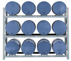 Made in USA 30 & 55 Gal Drum Pallet Rack 14,475 Lb Capacity, For 12 Drums DPR12-A - 89417950