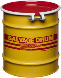 Made in USA 10 Gallon Cylindrical Carbon Steel Open Head Drum 17" High x 14" Diam MHM1002 - 49723695