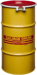 Made in USA 16 Gallon Cylindrical Carbon Steel Open Head Drum 27" High x 14" Diam MHM1602 - 49723703