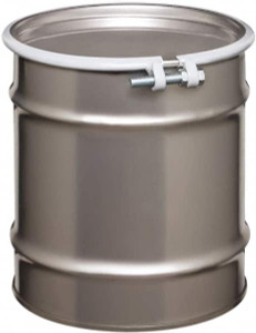 Made in USA 10 Gallon Cylindrical Stainless Steel Open Head Drum 17" High x 14" Diam MST1004 - 49723901