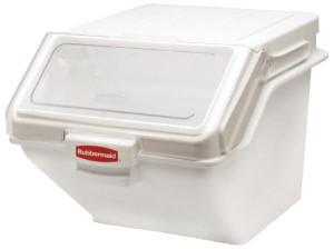 Rubbermaid Rectangular, White Polyethylene Food Bin 23-1/2" High x 16.9" Wide x 19.2" Long FG9G5800WHT - 81387128