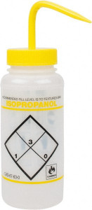 SP Bel-Art 16 oz Safety Wash Bottle Polyethylene, Yellow, 43mm Cap 800100357 - 65362717