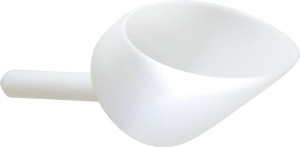 SP Bel-Art 32 oz White Polyethylene Round Bottom Scoop 4.9" Wide x 5-1/2" Deep Bowl, 5" Handle Length, 10" OAL H36758-0001 - 65362329