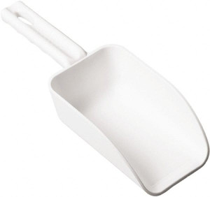 Remco Products 16 oz White Polypropylene Flat Bottom Scoop 3.2" Wide x 2" Deep Bowl, 10.4" OAL 63005 - 43284652