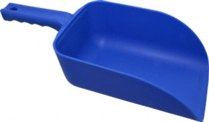 Remco Products 82 oz Blue Polypropylene Flat Bottom Scoop 5.9" Wide x 3.3" Deep Bowl, 4-1/2" Handle Length, 15.1" OAL 65003 - 65358426