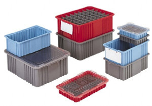 LEWISBins 0.11 Cu Ft, 40 Lb Load Capacity Gray Polyethylene Dividable Container Stacking, 10.8" Long x 8.3" Wide x 3-1/2" High DC1035 GRAY - 79041869