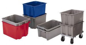 LEWISBins 2.1 Cu. Ft. Gray Polyethylene Tote Container 26.1" Long x 18.7" Wide x 10.5" High SN2618-10 GRAY - 79045126